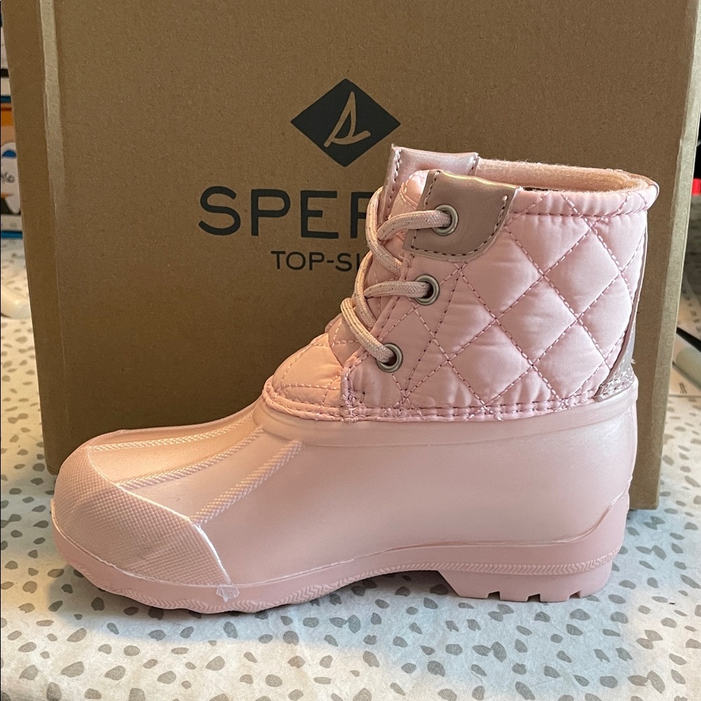 Sperry Light Pink Quilted Boots